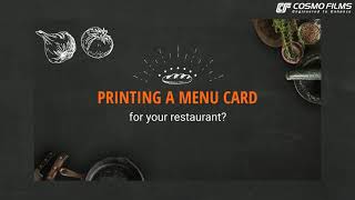 Cosmo Synthetic Paper for Restaurants