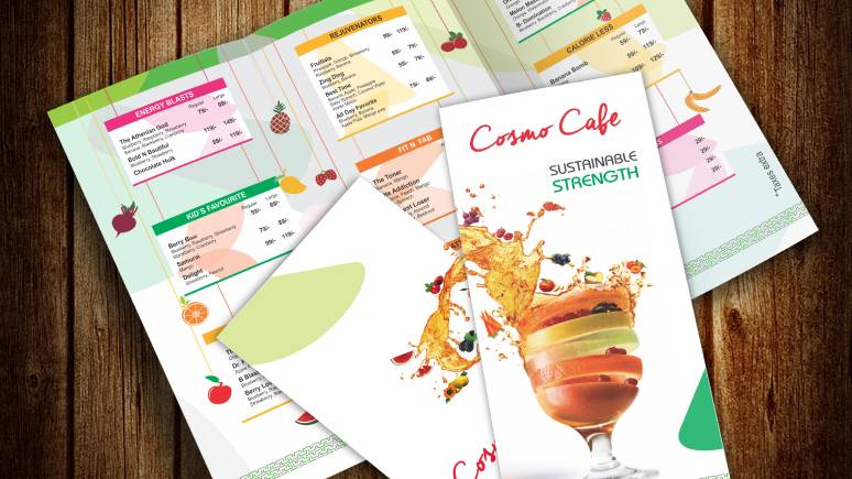 Aplicación de papel sintético Cosmo para tarjetas de menú
